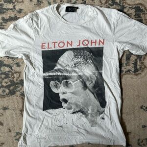 Elton John Graphic White T-Shirt